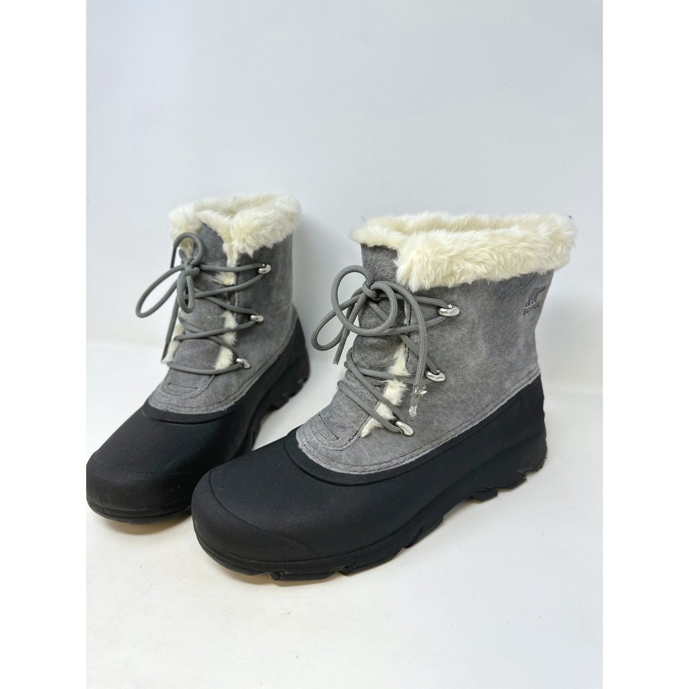 Sorel Snow Angel Suede Snow Boots Gray/Quarry Black 11